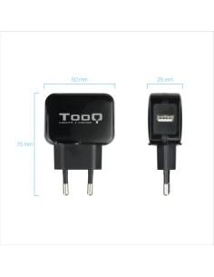 TOOQ CARGADOR DE USB 5V 2.4 A NEGRO 2