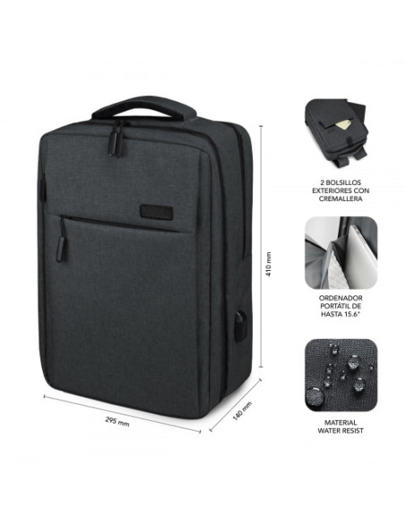 MOCHILA PARA PORTATIL TRAVELLER AIRPADDING BACKPACK 15,6" GREY