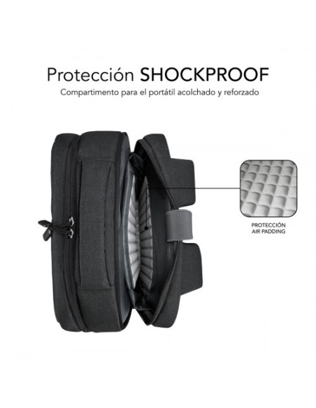 MOCHILA PARA PORTATIL TRAVELLER AIRPADDING BACKPACK 15,6" GREY