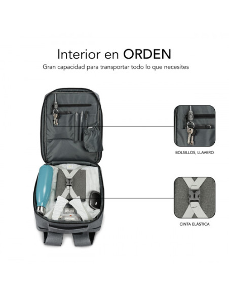 MOCHILA PARA PORTATIL TRAVELLER AIRPADDING BACKPACK 15,6" GREY