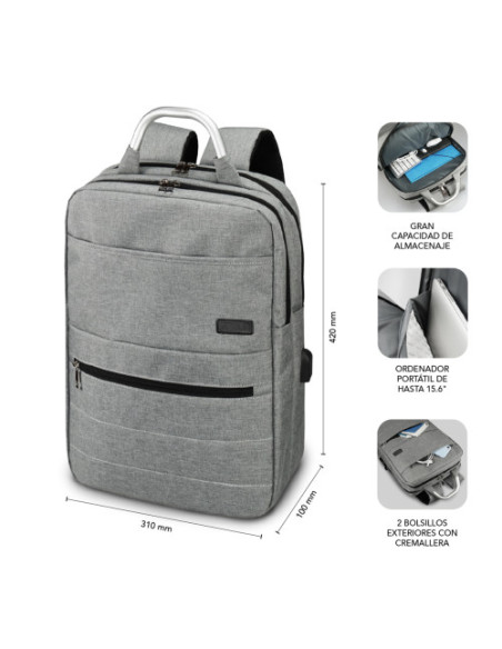 (D) MOCHILA PARA PORTATIL ELITE AIRPADDING BACKPACK 15,6" GREY