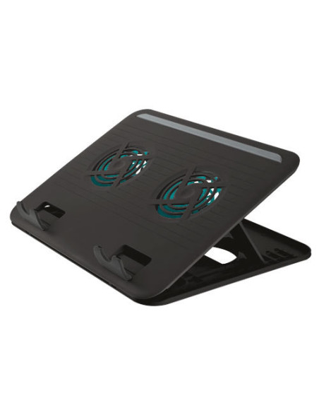 TRUST BASE REFRIGERACION PORTATIL CYCLONE. HASTA 16". 2 X VENTILADORES. USB. NEGRO (17866)