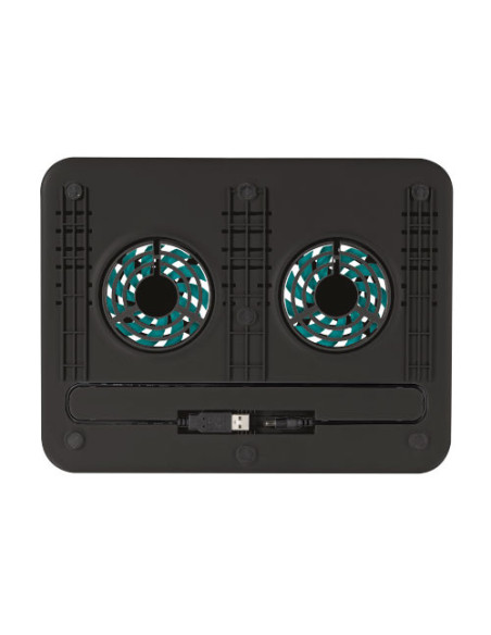 TRUST BASE REFRIGERACION PORTATIL CYCLONE. HASTA 16". 2 X VENTILADORES. USB. NEGRO (17866)