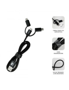 DUAL CAR CHARGER (2.4A) + CABLE 3IN1 BLACK 2