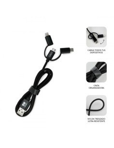 ABS DUAL WALL CHARGER (2.4A) + CABLE 3IN1 BLACK 2