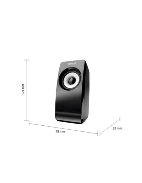 TRUST ALTAVOCES 2.0 REMO. 8W RMS. USB. NEGRO (17595)