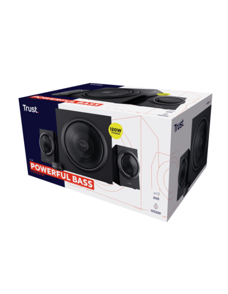 TRUST JUEGO DE ALTAVOCES YURI CON SUBWOOFER 2.1 60W PARA PC NEGRO
