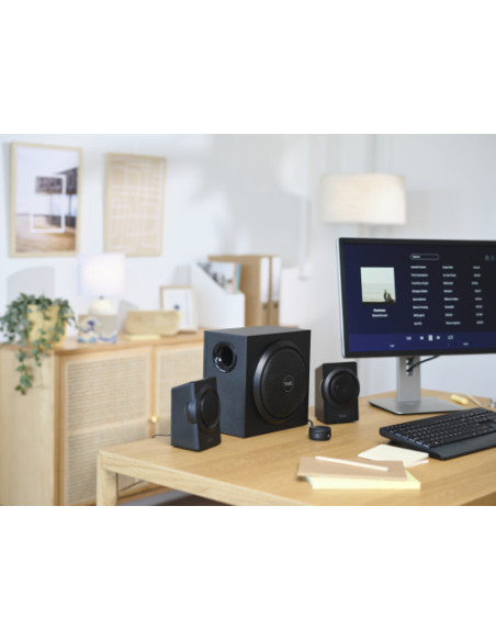 TRUST JUEGO DE ALTAVOCES YURI CON SUBWOOFER 2.1 60W PARA PC NEGRO