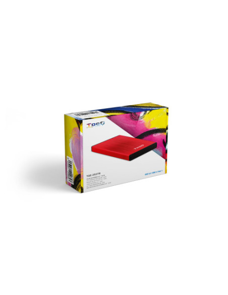 CAJA EXTERNA TOOQ TQE-2527R 2,5 9,5 MM SATA USB 3.0/3.1 GEN1 ROJA