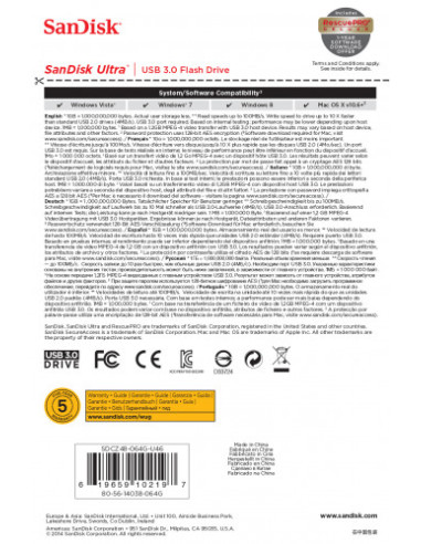 SANDISK USB CRUZER ULTRA 3.0 64GB FLASH DRIVE...