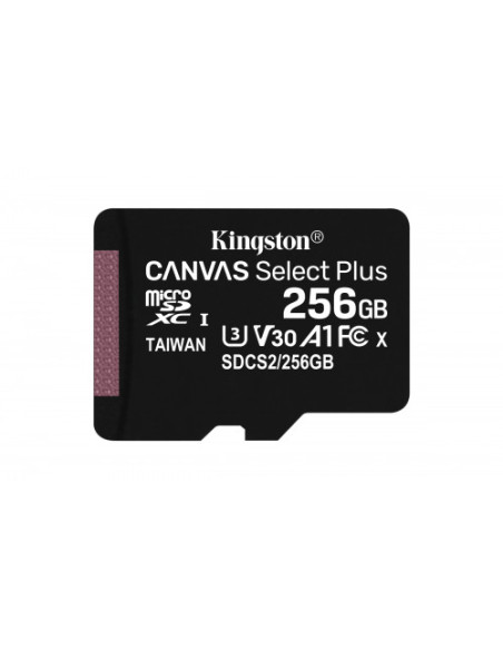 KINGSTON 256GB CANVAS SELECT PLUS MICROSD SIN ADAPTADOR
