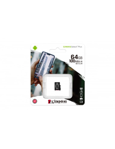 KINGSTON 64GB CANVAS SELECT PLUS MICROSD SIN...