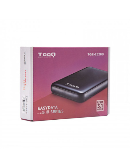 TOOQ CAJA EXTERNA HD 2.5"/ SD 9.5mM. SATA USB 3.1. PLASTICO. 80x135x16mm. NEGRO (TQE-2528B)