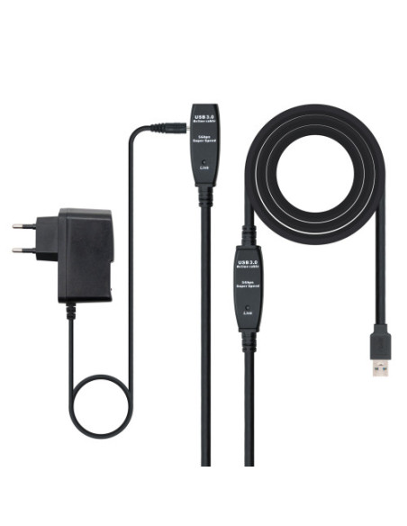NANOCABLE CABLE USB 3.0 PROLONGADOR CON AMPLIFICADOR, TIPO A/M-A/H, 10 M (10.01.0312)