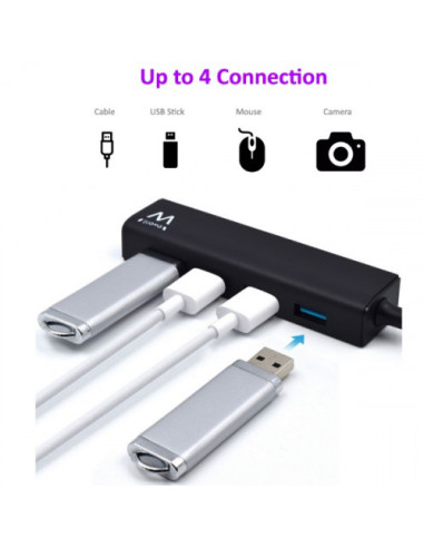 EWENT HUB 4 x USB 3.1. NEGRO