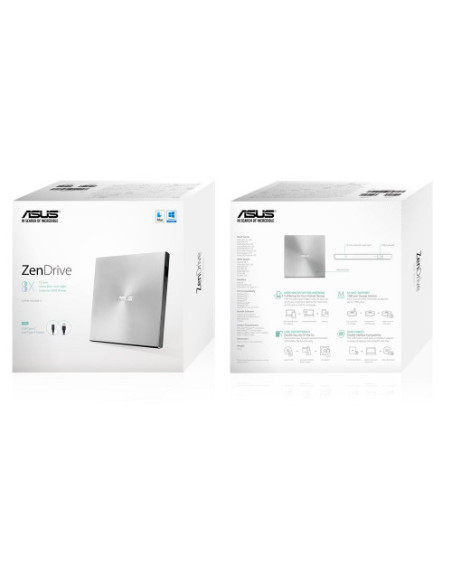 REGRABADORA EXTERNA ASUS SDRW-08U9M-U/SIL/G/AS/P2G SLIM RETAIL SILVER (COMPATIBLE M-DISC)