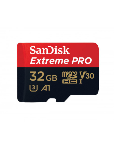 EXTREME PRO SANDISK MICROSDHC 32GB + ADAPTADOR 95MB CLASE 10 SPORT ACTION CAMERAS