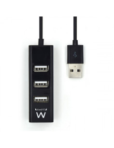 EWENT HUB. 4 X USB. CONECTOR USB. NEGRO (EW1123) 2