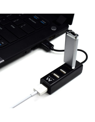 EWENT HUB. 4 X USB. CONECTOR USB. NEGRO (EW1123)