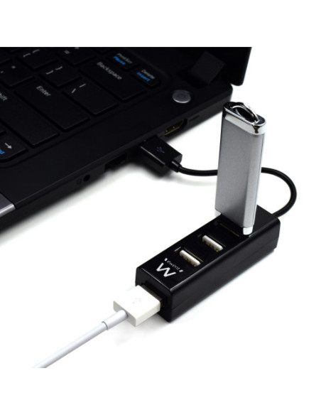 EWENT HUB. 4 X USB. CONECTOR USB. NEGRO (EW1123)