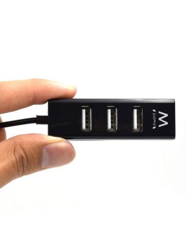 EWENT HUB. 4 X USB. CONECTOR USB. NEGRO (EW1123)