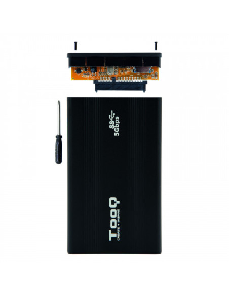 TOOQ CAJA EXTERNA HD TQE-2524B NEGRA 2.5" 9.5MM SATA USB 3.0 NEGRA