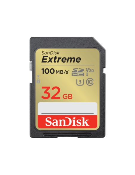 SANDISK EXTREME PLUS 32GB SDHC MEMORY CARD + 2 YEARS RESCUEPRO DELUXE UP TO 100MB/S & 60MB/S READ/WRITE SPEEDS