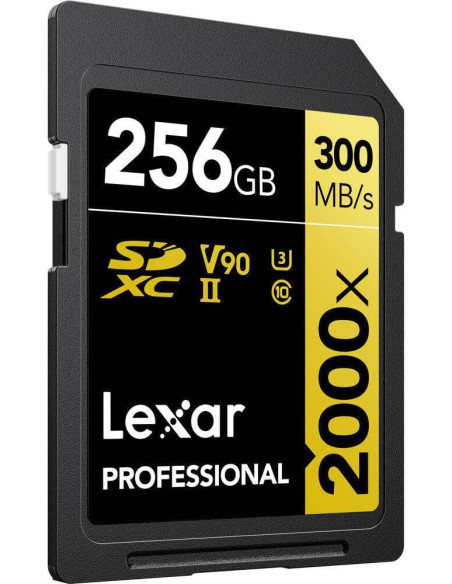 LEXAR 256GB PROFESSIONAL 2000X SDXC UHS-II CARDS, UP TO 300MB/S READ 260MB/S WRITE C10 V90 U3
