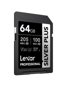 LEXAR 64GB PROFESSIONAL SILVER PLUS SDXC UHS-I CARDS