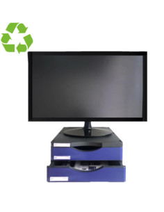 SOPORTE ELEVADOR 2 CAJONES PARA MONITOR ERGOSOSTENIBLE ARCHIVO2000 6611M1 AZ