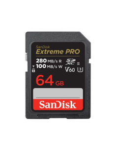 SANDISK EXTREME PRO 64GB V60 UHS-II SD CARDS 280/100MBS V60