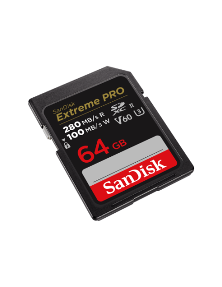 SANDISK EXTREME PRO 64GB V60 UHS-II SD CARDS 280/100MBS V60,C10 UHS-II