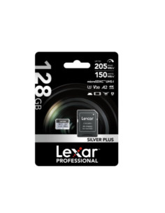 LEXAR 128GB LEXAR HIGH-PERFORMANCE SILVER PLUS MICROSDXC UHS-I 2