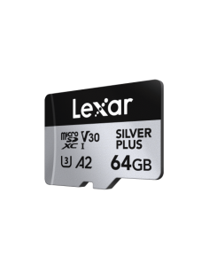 LEXAR 64GB LEXAR HIGH-PERFORMANCE SILVER PLUS MICROSDXC UHS-I