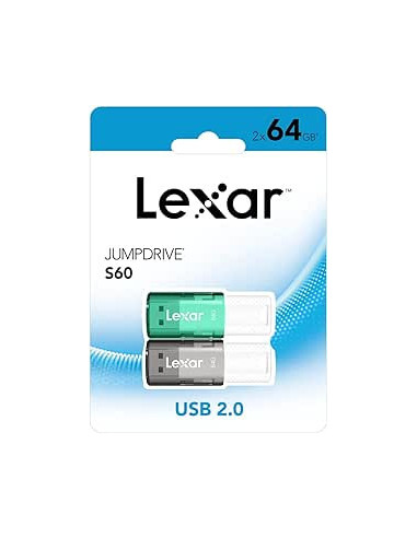 LEXAR 2X64GB PACK JUMPDRIVE S60 USB 2.0 FLASH...