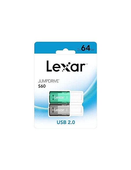 LEXAR 2X64GB PACK JUMPDRIVE S60 USB 2.0 FLASH DRIVE