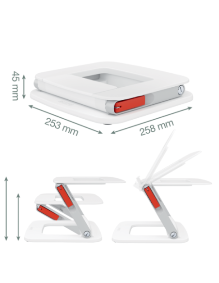 SOPORTE ELEVADOR PARA PORTATIL AJUSTABLE BLANCO ERGO LEITZ 64240001