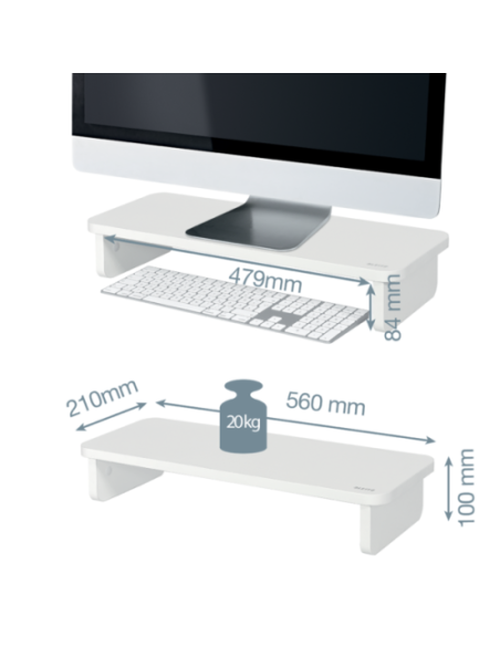 SOPORTE ELEVADOR PARA MONITOR BLANCO ERGO LEITZ 64340001