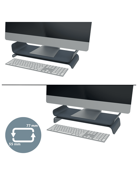 SOPORTE ELEVADOR PARA MONITOR AJUSTABLE GRIS OSCURO ERGO LEITZ 65040089