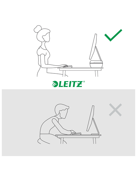 SOPORTE ELEVADOR PARA MONITOR AJUSTABLE GRIS OSCURO ERGO LEITZ 65040089