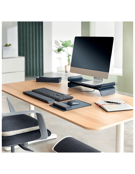SOPORTE ELEVADOR PARA MONITOR AJUSTABLE GRIS OSCURO ERGO LEITZ 65040089