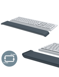 REPOSAMUÑECAS AJUSTABLE PARA TECLADO GRIS OSCURO ERGO LEITZ 65230089 2