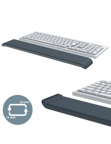 REPOSAMUÑECAS AJUSTABLE PARA TECLADO GRIS OSCURO ERGO LEITZ 65230089