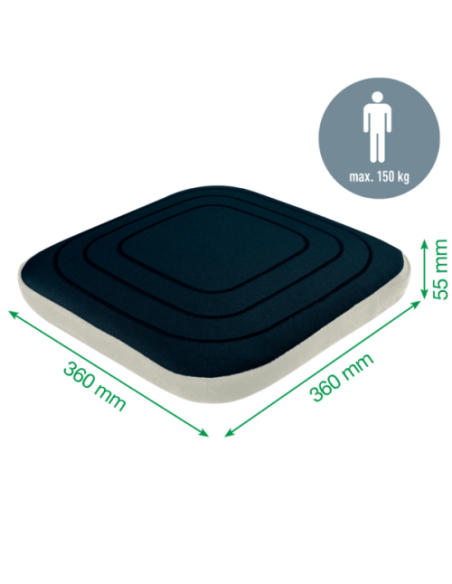 COJIN DE ASIENTO ACTIVE WOBBLE CON FUNDA GRIS OSCURO ERGO LEITZ 65400089