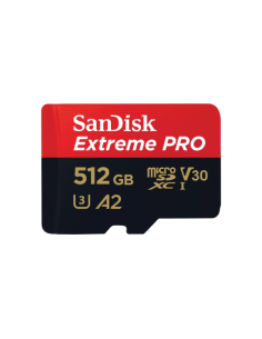 SANDISK EXTREME PRO MICROSDXC 512GB + SD ADAPTER + 2 YEARS RESCUEPRO DELUXE UP TO 200MB/S & 140MB/S READ/WRITE SPEEDS A2 C10 V30
