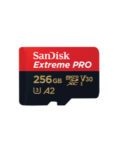 SANDISK EXTREME PRO MICROSDXC 256GB + SD ADAPTER + 2 YEARS RESCUEPRO DELUXE UP TO 200MB/S & 140MB/S READ/WRITE SPEEDS A2 C10 V30