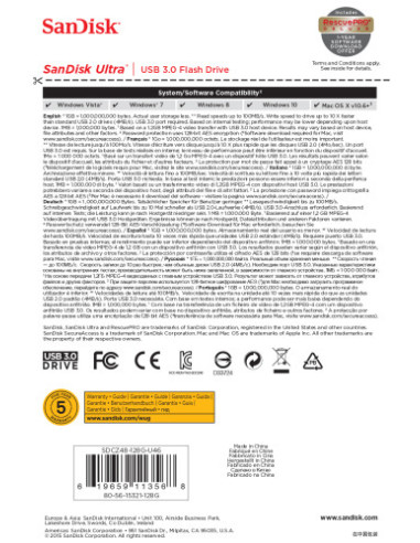 SANDISK USB CRUZER ULTRA 3.0 128GB FLASH DRIVE...