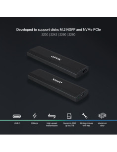 TOOQ CAJA EXTERNA PARA SSD M.2 NGFF/NVME 2
