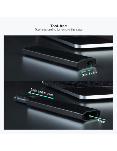 TOOQ CAJA EXTERNA PARA SSD M.2 NGFF/NVME