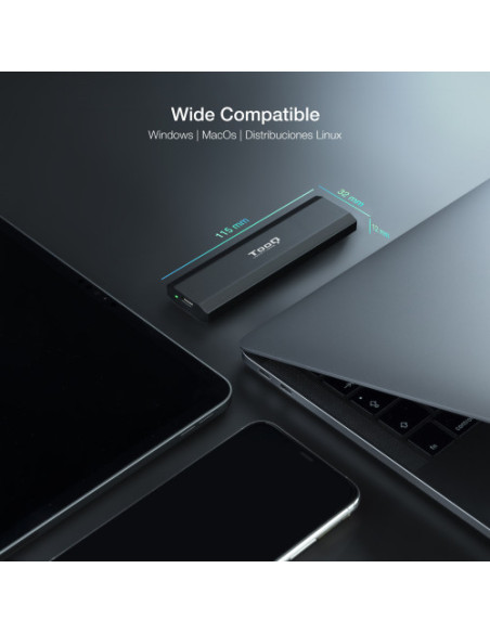 TOOQ CAJA EXTERNA PARA SSD M.2 NGFF/NVME